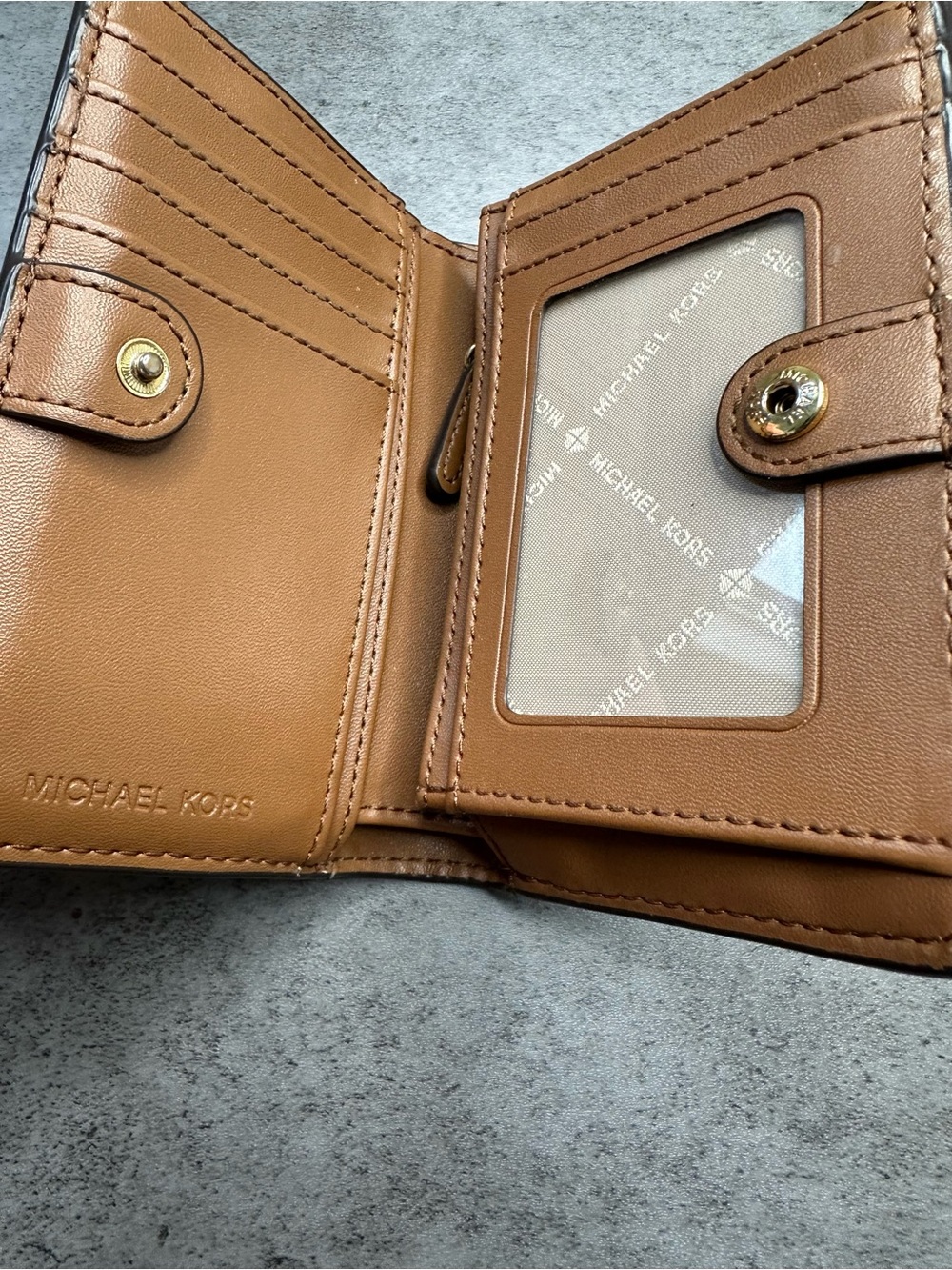 Michael Kors Signature MK Logo Wallet – Brown/Tan - Picture 4 of 6